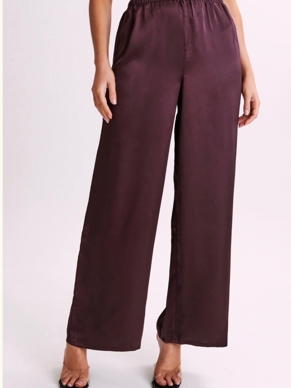 Marciela Satin Straight Leg Pant - Dark Chocolate